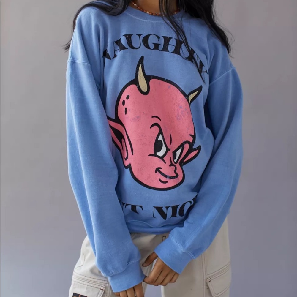 NWT UO 'Naughty But Nice' Vintage Washed Sweatshirt - Picture 2 of 5